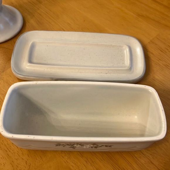 Pfaltzgraff Heirloom Floral Stoneware Candlestick Holders and Butter Dish Set - Picture 5 of 5